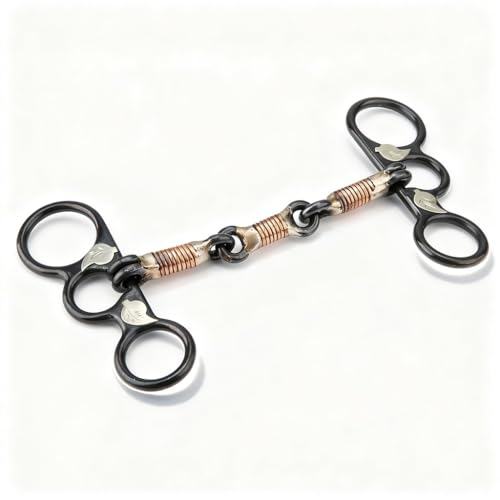 PODSJD Cabezada Vaquera Cuerda hípica con bocado de Acero Inoxidable Negro y Alambre de Cobre - Control Suave y Soporte Lateral para Entrenamiento equino