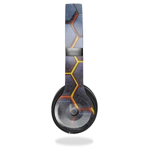 Image of Glossy Glitter Skin Compatible with Beats Solo 4 - Lava Hex - Premium 3M Vinyl Protective Wrap Decal Cover - Easy to Apply | Crafted in The USA by MightySkins