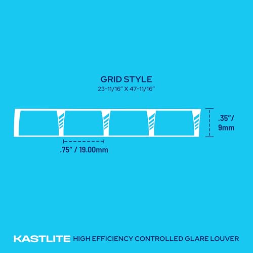 Image of KASTLITE para-Lite 5 Parabolic Louver Ceiling Light Cover - Visual Comfort Overhead Lamp Diffuser | 23-11 /16 inchx 47-11 /16 inch | 3 /4 inch X 3 /4 inch X 3 /8 inch Cell Size | Silver Polystyrene Shades, Grid-Style, 3-Pk