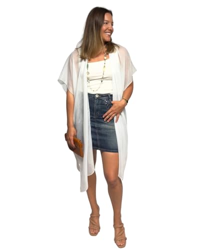 Image of Humble Hilo Womens Kimono Cardigan Sleeveless Lightweight Cover Up Casual & Flowy, 2 Sizes