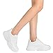ILLUDE Women's Platform Chunky Fashion Sneakers Walking Lace-Up Comfortable Dad Sneakers Workout Sport Work Casual Tennis Shoes (6, White)
