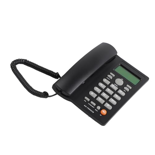 Teléfono de línea fija con cable, diseño beige y blanco miniatura 6