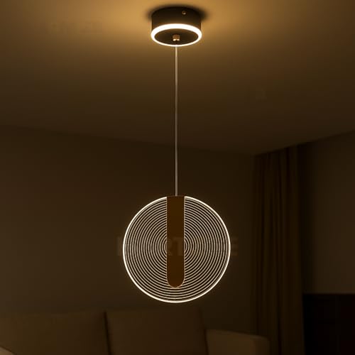 Image of Haloid LED Pendant Lamp | Modern Acrylic Chandelier Hanging Ceiling Light for Bedroom, Living Room, Dining Room, Cafe & Office | 3000K Warm White Decorative Indoor Lighting (1 Pack)