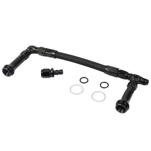 YzusGomumu AN6 Dual Feed Carb Fuel Line Aluminum Braided Fuel Line Kit For Holley 4150 Carburetor Without Pressure Gauge Black