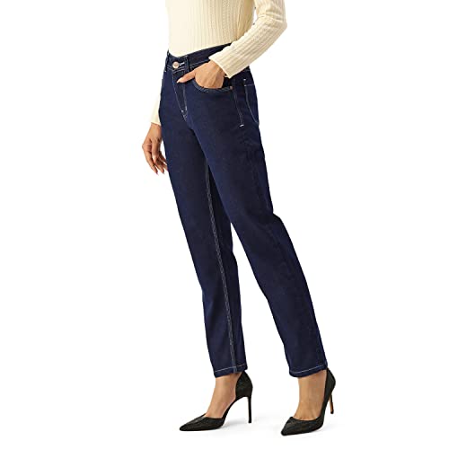Image of PARIS HAMILTON Womens /Girls High Waist Straight fit Stretchable Denim Jeans Relaxed Fit