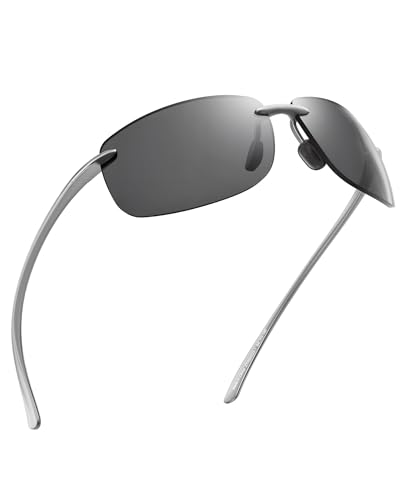 Image of JIM HALO Sport Sunglasses Men Womens TR90 Rimless for Driving Running Golf | Polarized /Non polarized,Lightweight,17g /0.6oz,Rectangle,Wrap Around,Cycling,Fishing,Outdoor Activities