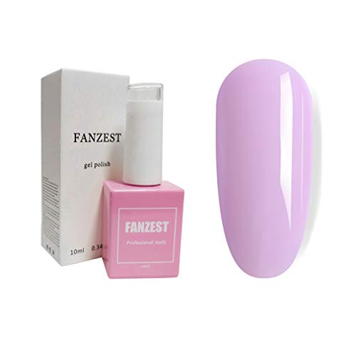 FANZEST Gel Nail Polish LED UV Gel Soak Off Nail Gel Polish Varnish Nail Art Manicure Pedicure (Clear Lavender)