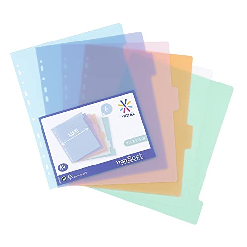 Viquel - Viquel - Lot de 6 Intercalaires en plastique format A4 Maxi (24,5x30,5cm) - -5%