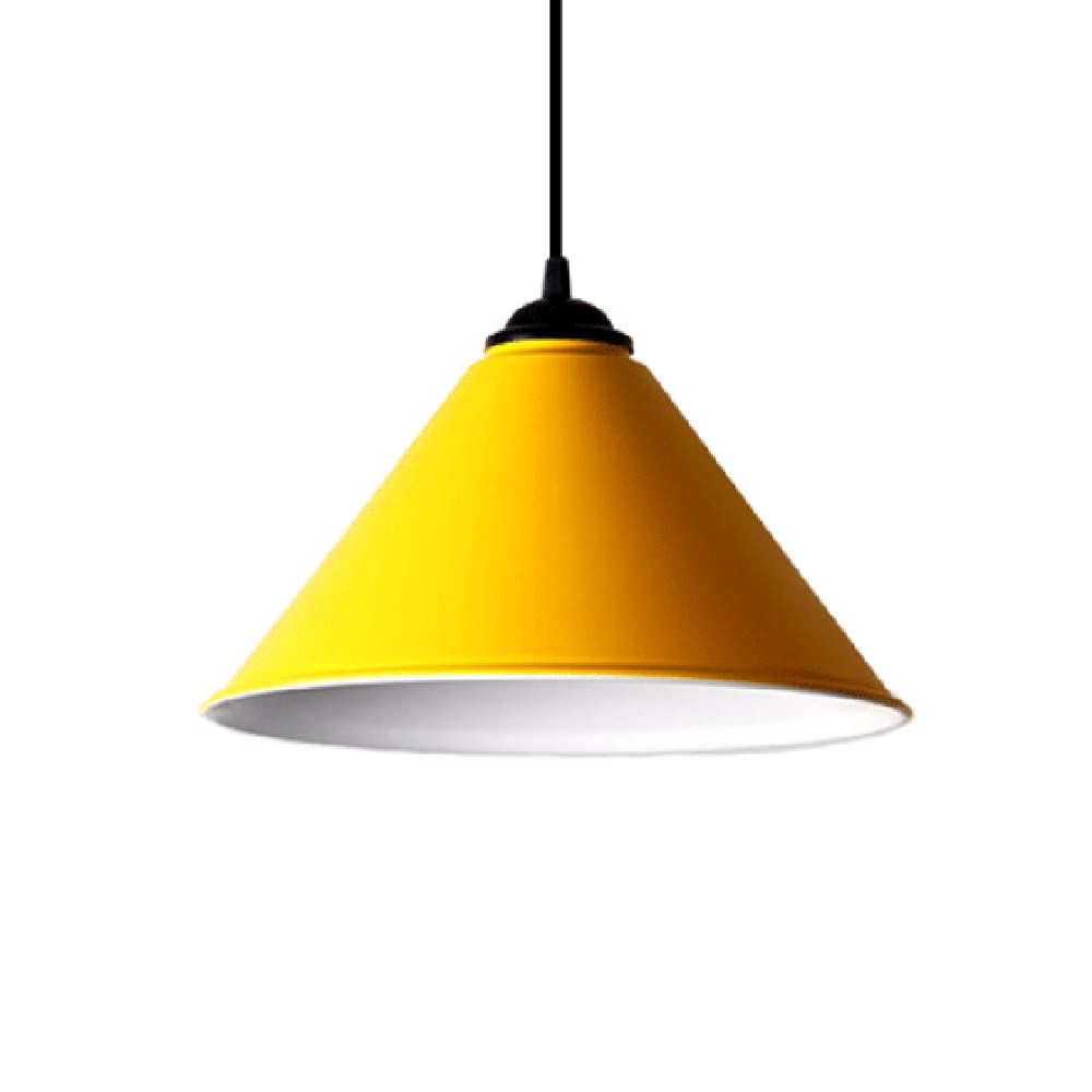 Lámpara colgante E27 de aluminio amarillo estilo nórdico industrial para comedor