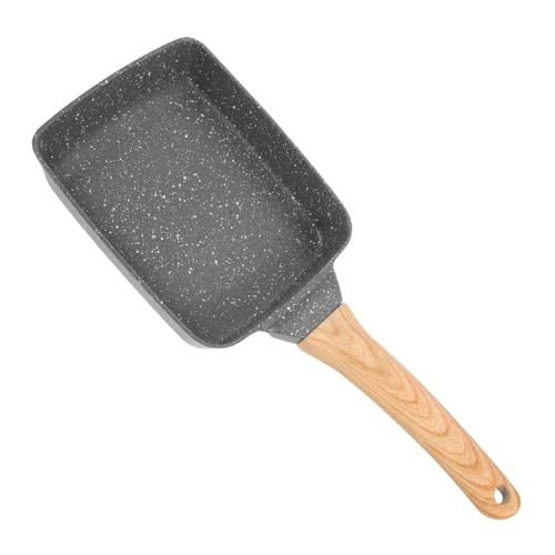 Toyvian Sartén Antiadherente de Piedra Médica con Mango de Madera Ergonómico Ligera Resistente al Calor y Segura para Uso Doméstico para Tortillas y Cocina Versátil