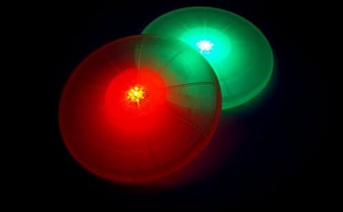 2 x LED – The Light-Up Flying Disc Frisbee Dog in the evening (2 Red and Green Colors Randomly Sent)