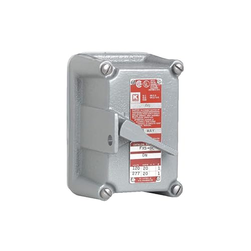 Killark FXS-1C Front Cover and Tumbler Switch, Hazardous Location, 1 Pole, 1 Gang, 20 Amp, Cast Aluminum, On/Off