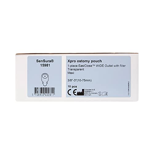 Ostomy Pouch Sensura Xpro One-Piece System 3/8 To 3 Inch Stoma Drainable Flat, Trim To Fit #TOP3