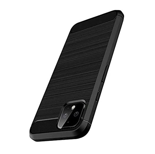 Image of NPRC Hybrid Ultra Slim Protective Case TPU Non-Slip Carbon Fiber Texture Shockproof Case Cover for Google Pixel 4 - Black