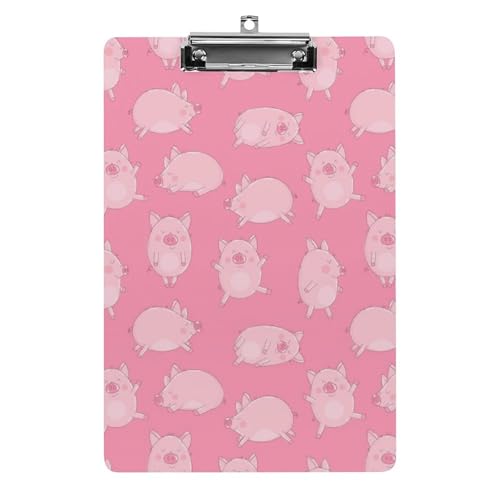 Planchettes à pince A4 cochons mignons idéales pour prendre des notes au bureau et à l'école