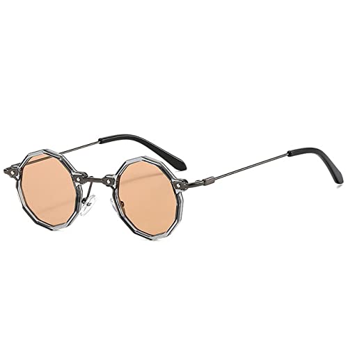 Lunettes de soleil steampunk rondes avec verres UV400 dégradés pour une protection mode