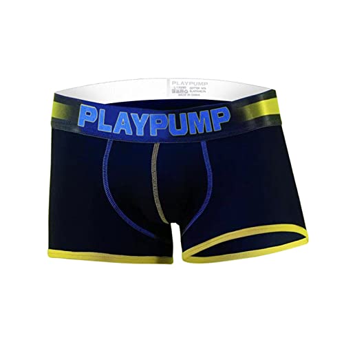 UnoSheng Calzoncillos bóxer de algodón de cintura baja para hombre, transpirables, extruidos, amarillo, L