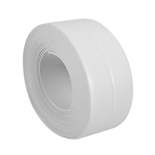 Dichtungsband, 3,2 M/10,5 Fuß, Selbstklebendes, Dekoratives Dichtungsband, Bad- und Wanddichtband, Waschbecken, Randleiste für Küchenspüle, Toilette, Badezimmer, Badewannenboden(38mm*3.2M-Weiß)