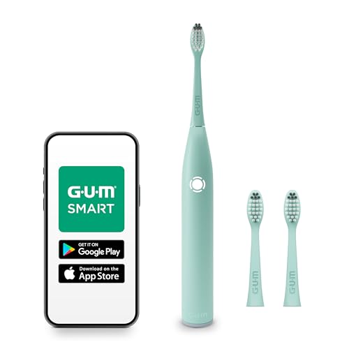 GUM SMART ONE Spazzolino elettrico sonico | controllo velocità | timer integrato | 4 modalità di spazzolamento | fino a 6 settimane di autonomia | app smart | 1x spazzolino | 2x testine | Verde menta