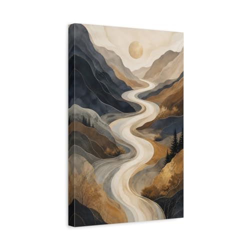 Tableau nature montagne et riviere pour une atmosphere sereine