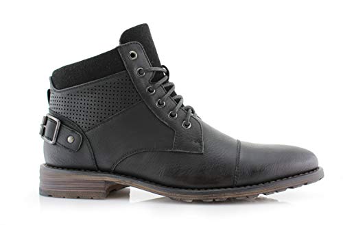 Image of Polar Fox Men's Casual Cap-Toe Ankle Boot Collection | Lace-Up Work, Combat, and Chukka Styles