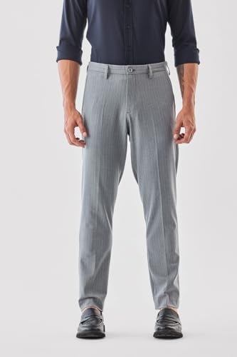 Image of SNITCH Men Formal Trousers | Tailored Pleated Design with Regular Fit & Smooth Texture | Premium Polyester Blend for Office, Meetings & Special Occasions