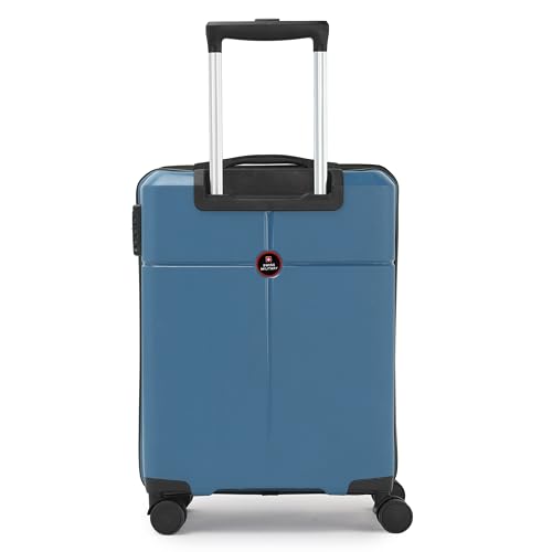 Image of SWISS MILITARY Jazz 55cm Hard Luggage Trolley Bag with 45L Capacity, 360 Rotatable Wheels, 3 Dial Lock and a Durable PP Body, Lightweight, Stylish and Secured, Suitcase Bags for Travel - Navy