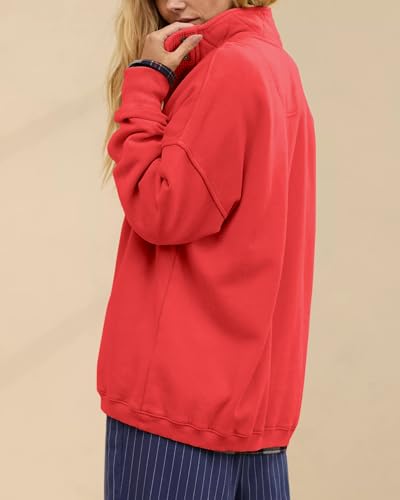 Gacaky Sweatshirt for Women Oversized Casual Long Sleeve Button Henley Neck Pullover Tops Fashion Outfits Clothes4