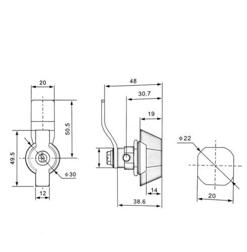 Serrure de distribution industrielle MS408-1 pour armoire de commutation