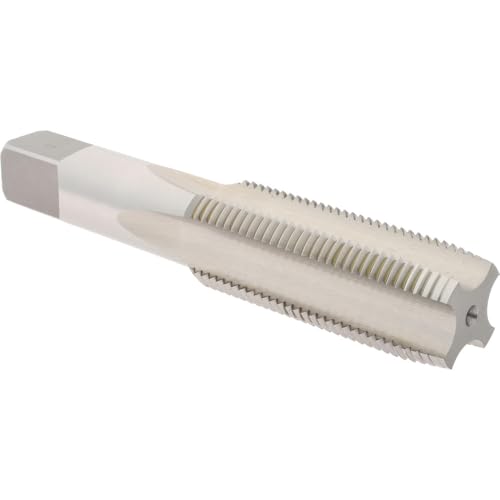 Hertel Straight Flute Tap, 1-12 UNF, 4 Flute, Plug Chamfer, High-Speed Steel, Bright/Uncoated Finish, 5-1/8