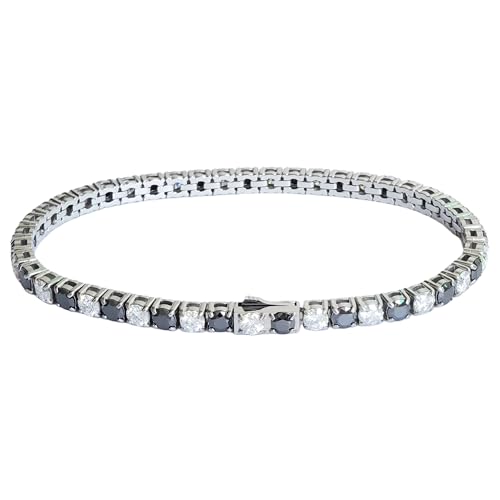 Pulsera tenis Moissanite 3/4 mm acero inoxidable miniatura 1