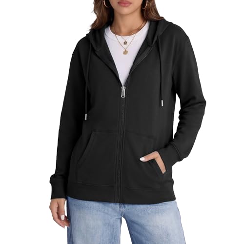 Image of Witsmile Zip Up Hoodie Women Oversized Sweatshirt Long Sleeve 2026 Fall Outfit Lightweight Jackets Workout Clothes