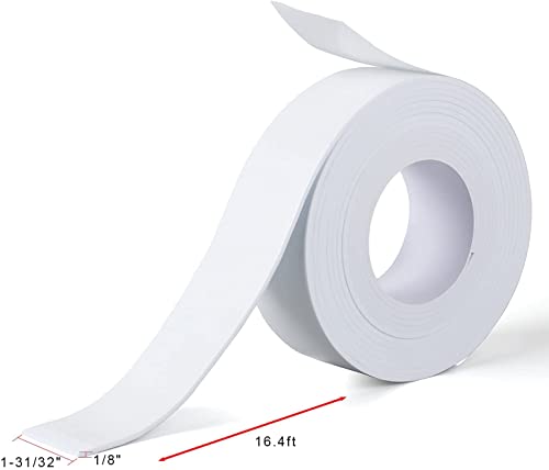 Coumeno Eva Single-Sided Adhesive White Foam Tape,Single-Sided Sealing Strip Foam Pad Sponge Tape Window Weatherproof, 2Inchx16.4Ft #TOP1