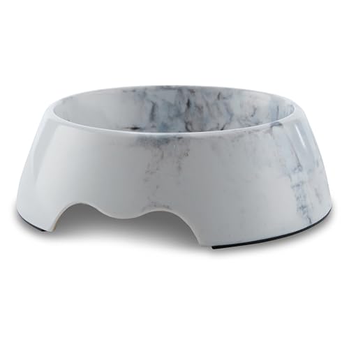 Marble Print Melamine Dog and Cat Food and Water Bowl, Non Skid Base, Anti-Slip Pet Feeder Bowls...