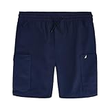 Nautica Boys' Stretch Pull-on Cargo Shorts, Drawstring Closure, Navy Blue, 10-12
