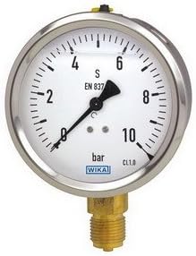 WIKA 9767070 Liquid Filled Pressure Gauge, 2-1/2 Inch Dial 0-160 PSI