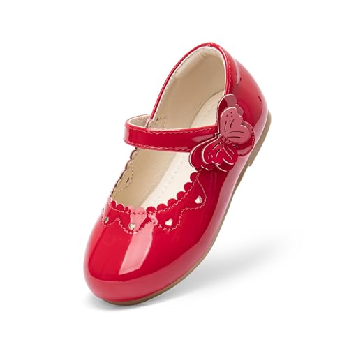 Image of PHIRAMIN Toddler Flower Girl Glitter Dress Shoes Little Girl Ballet Flats Bow Wedding Party
