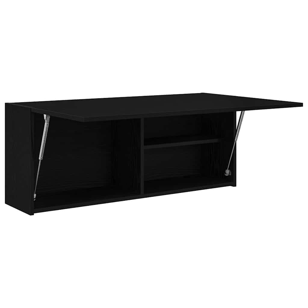 Floating Wall Cabinet, Modern Wood-Grain Wall-Mounted Storage Unit, Hanging Shelf Cabinet for Bathroom, Kitchen and Living Room (100 x 25 x 40 cm)