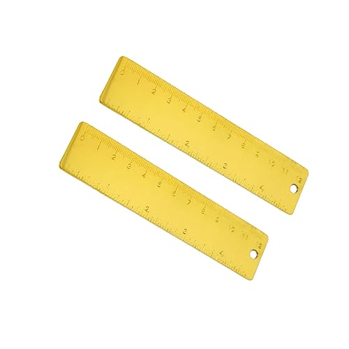 MINAOLULUS 2個 北欧風ステンレス製直尺 耐久性正確な目盛り 学生や設計者向け携帯便利なスチール定規