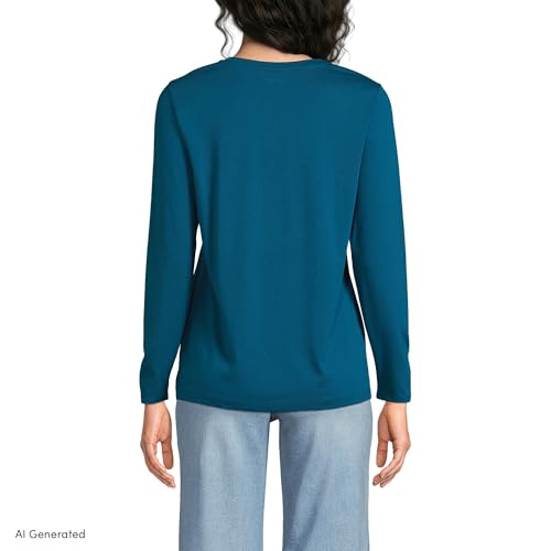 Lands' End Women's Supima Long Sleeve Crew Tee - image 2