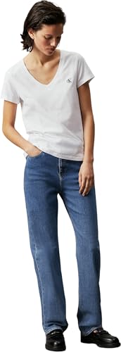 T shirt Calvin Klein Jeans CK EMBROIDERY STRETCH V NECK EU - vue 5