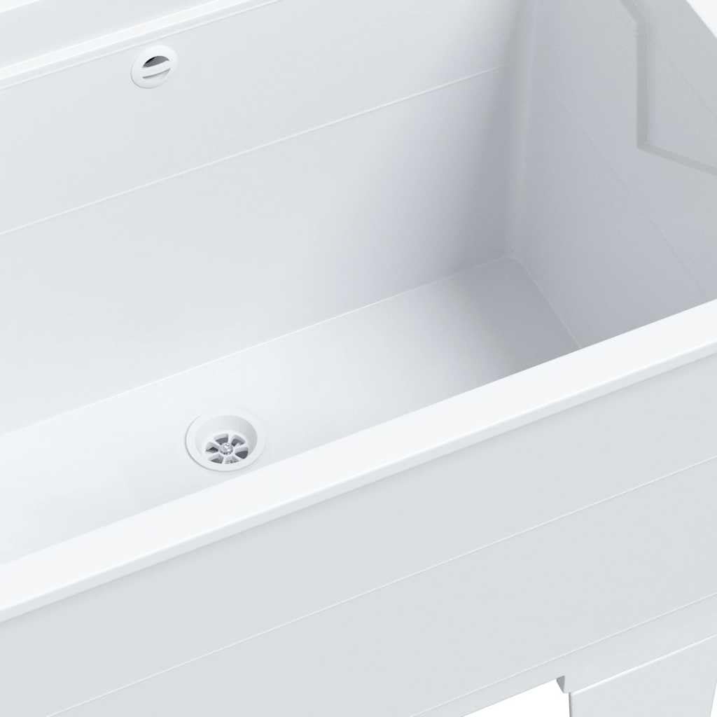 vidaXL Fregadero de lavadero de resina blanco 59x41x75 cm