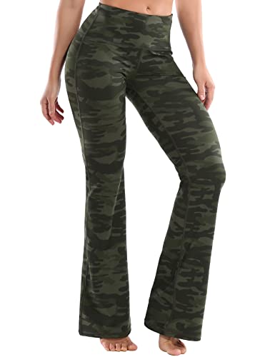 Image of BUBBLELIME 29 inch /31 inch /33 inch /35 inch /37 inch 3 Styles Women's High Waist Bootcut Yoga Pants Basic /Side Pockets Tummy Control Workout Flared