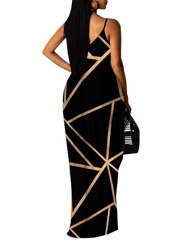 Image of SUZONANA Women Plus Size Summer Maxi Dress Spaghetti Strap Loose Sundress