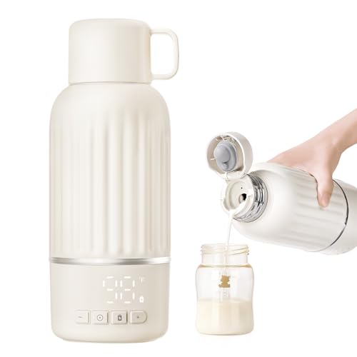 Image of Snow Bear Portable Bottle Warmer for Travel, Fast Heating in 2.5 Mins for Breast Milk and Formula, 10200mAh Battery with LED Display, 17oz Large Capacity, Baby Bottle Warmer with Temperature Control