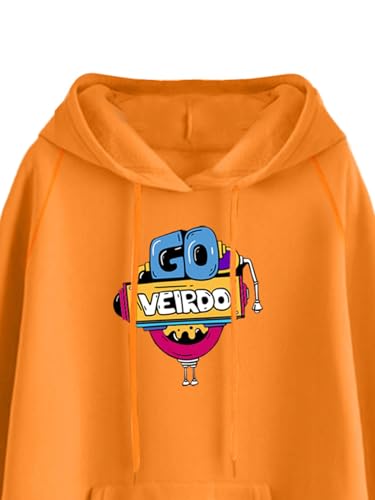 Image of Veirdo Cotton Fleece Regular Fit Full Sleeve Hooded Sweatshirt Front and Back Graphic Printed Jumper Hoodie for Men