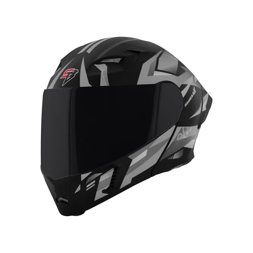 Image of Steelbird SBA-20 Shield X ISI Certified Flip-Up Graphic Helmet for Men and Women with Inner Chrome Sun Shield