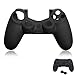 immagine 4ASIV Silicone Protezione Pelle Custodia Caso Copertura Antiscivolo per PS4 Controller (3 Pz, Nero + Rosso + Blu) con 6 Pz Thumbsticks