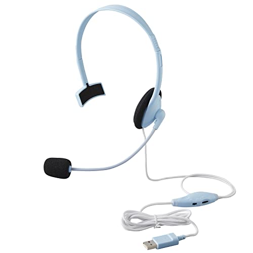 プラス イヤホン ジブンイロ 片ミミ快適 ヘッドセット ブルー TW-HS002 428-812