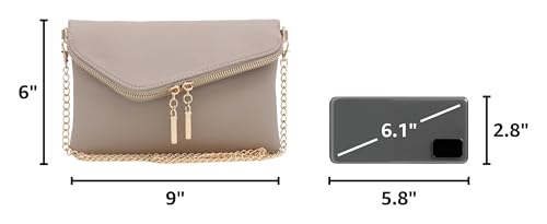 Image of FashionPuzzle Envelope Wristlet Clutch Crossbody Bag with Chain Strap